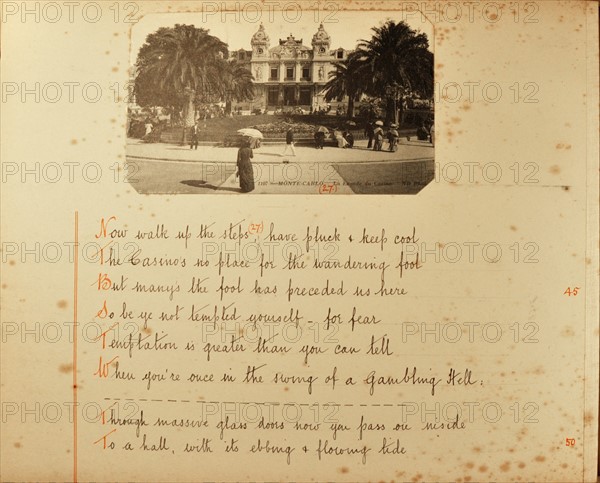 Travel diaries of an English family in Monte Carlo in 1912