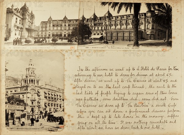 Travel diaries of an English family in Monte Carlo in 1912