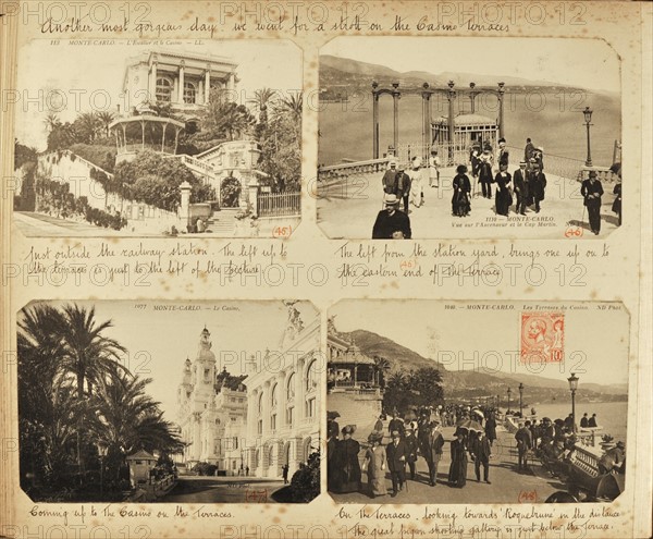 Album de voyage d'une famille anglaise à Monte Carlo en 1912