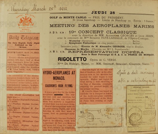 Travel diaries of an English family in Monte Carlo in 1912