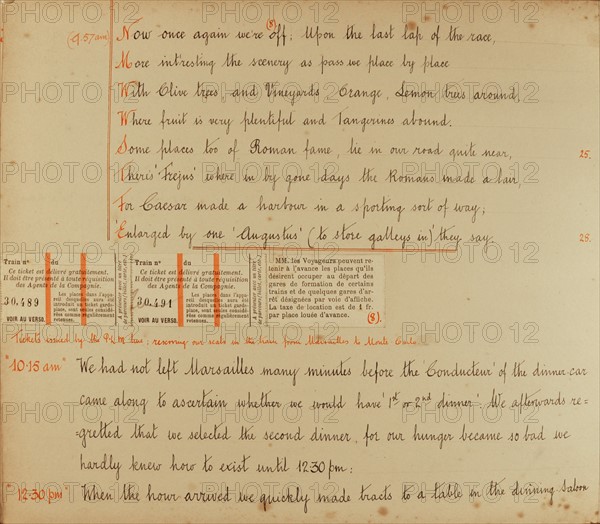 Album de voyage d'une famille anglaise à Monte Carlo en 1912