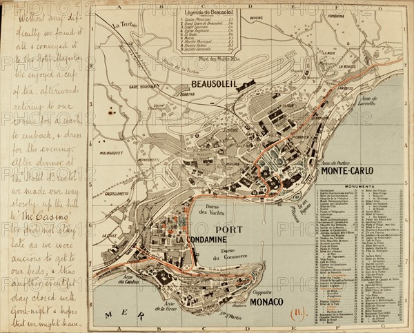 Travel diaries of an English family in Monte Carlo in 1912