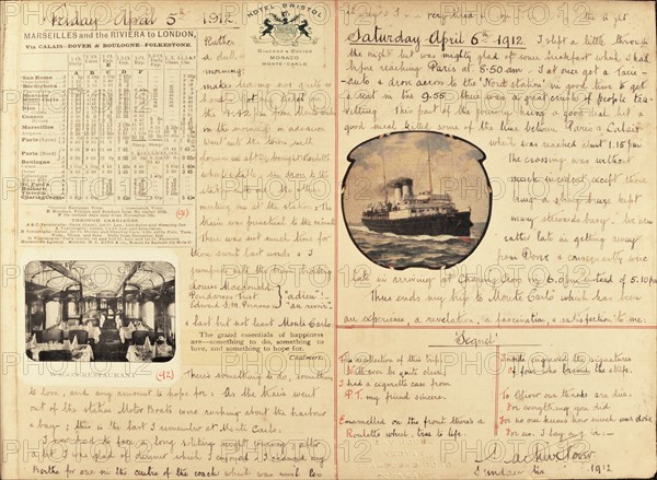 Travel diaries of an English family in Monte Carlo in 1912