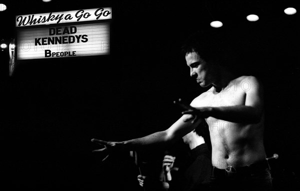 Jello Biafra sur scène, 1980