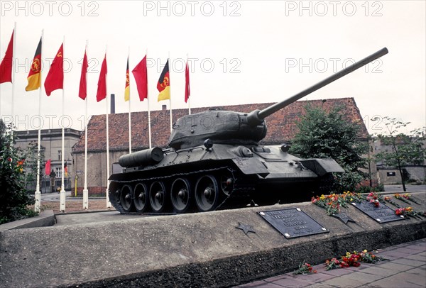 First Ukrainian Front tank on display in Dresden, 1982