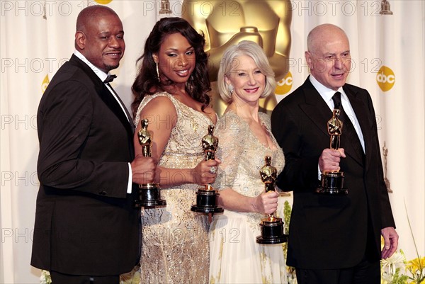 Forest Whitaker, Jennifer Hudson, Helen Mirren et Alan Arkin, 25 février 2007