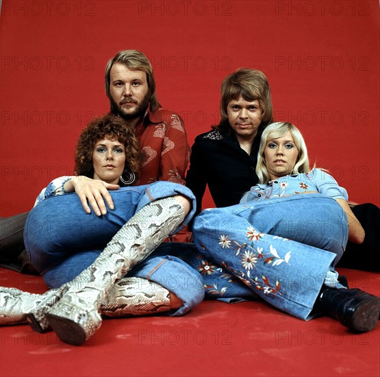 Les membres du groupe ABBA en 1977