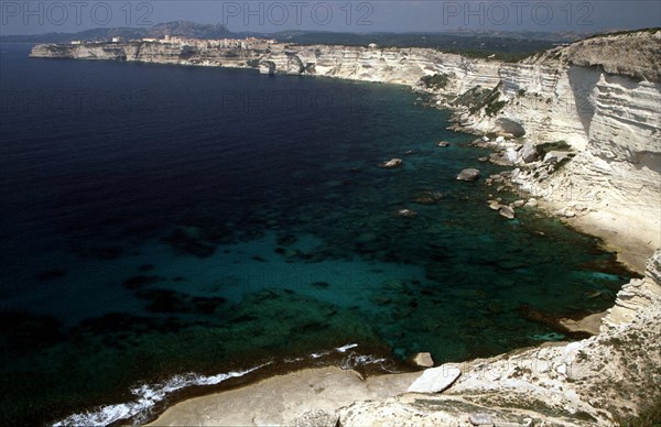 View of the former battery of artillery, Accore coast, towards Bonifacio