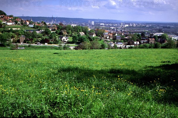 View from atop the north valley, below the University, towards Rouen