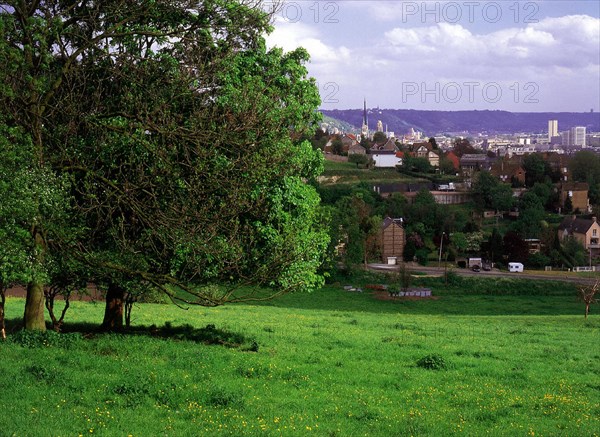 View from atop the north valley, below the University, towards Rouen