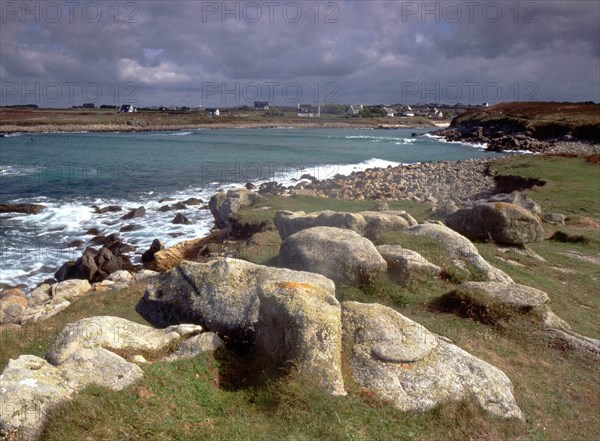 View from Pointe du Coq towards the Southeast, Penfoul cove. High tide