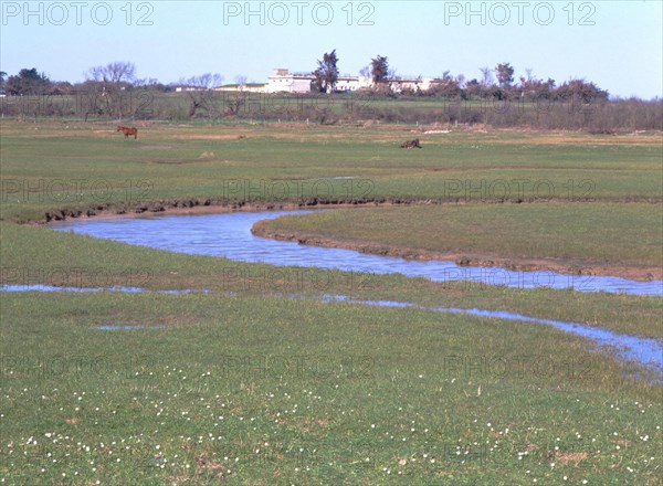 Vue de la pointe sud de la route sud en direction de l'ancien fort