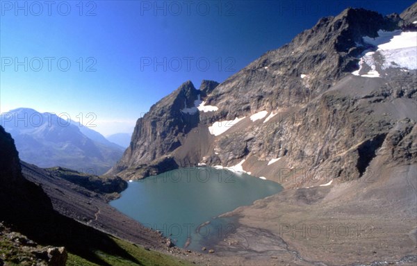 View from Grangettes Pass towards Eychauda Lake