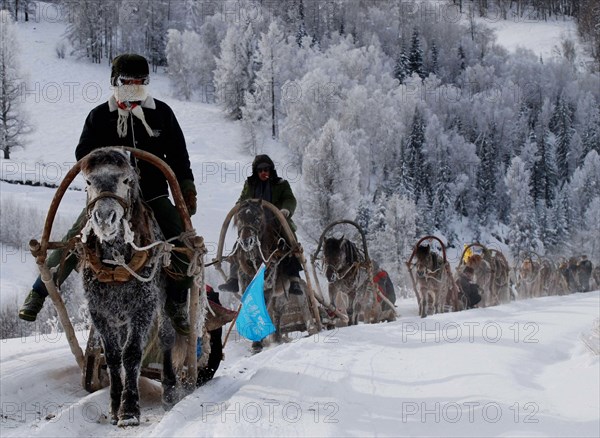 Village Hemu (Chine) pendant le festival de la neige, organisé à l'occasion du Nouvel an 2008