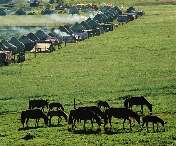 Chine : paysage de la région Hanas