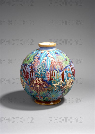 Longwy and Chevallier, Round earthenware vase