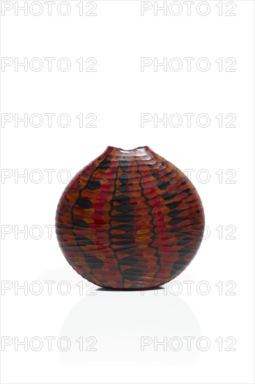 Micheluzzi, Red, Black and Brown Murrine vase