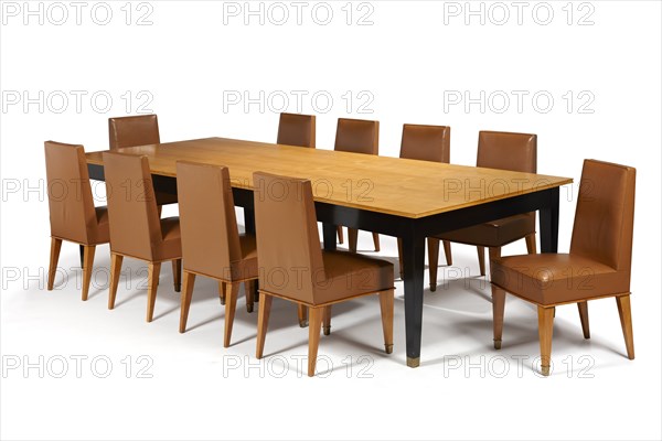 André Arbus, Suite de dix chaises et Table de salle à manger