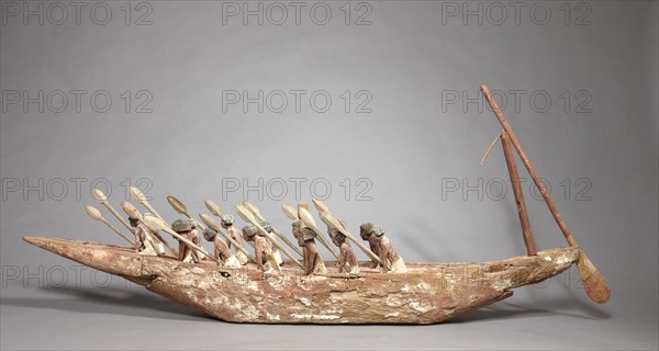 Egyptian model boat and its crew