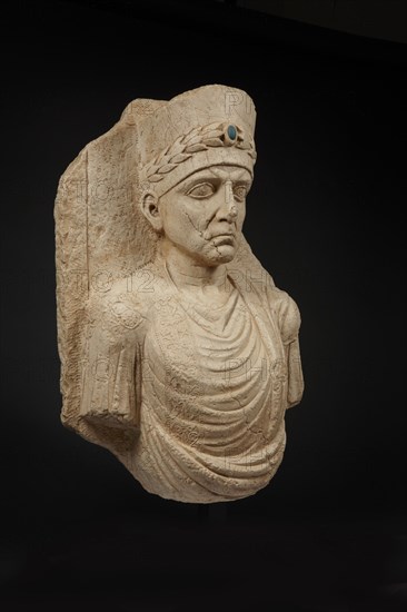 Palmyrean limestone bust of a priest