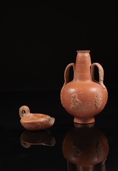 Roman oil lamp and amphorisk