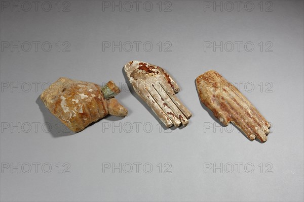 Three egyptian sarcophagus hands