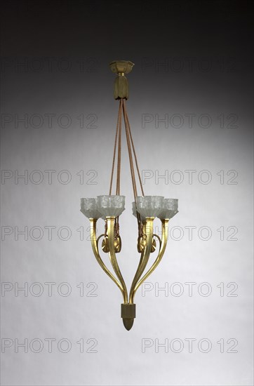 Six facetted arms chandelier