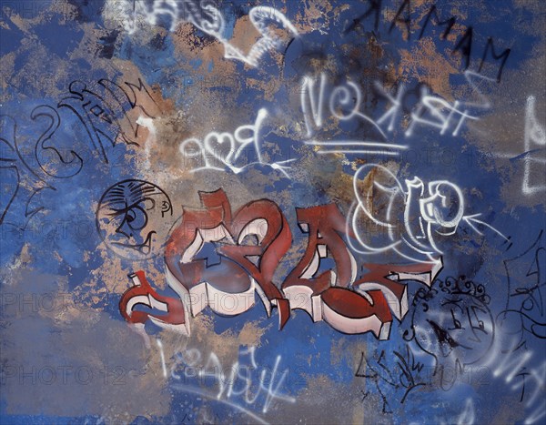 Bâche peinte. Graffiti