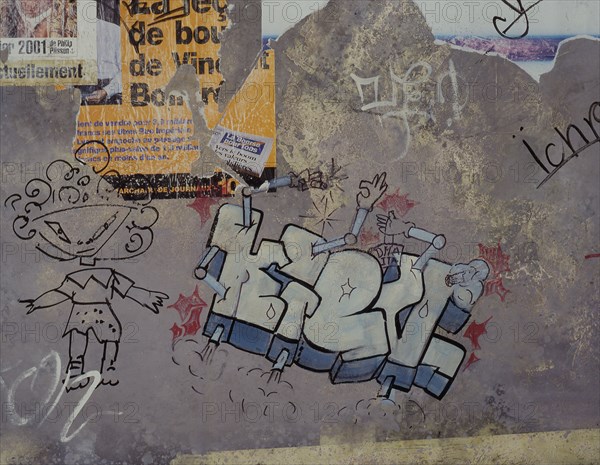 Bâche peinte. Graffiti