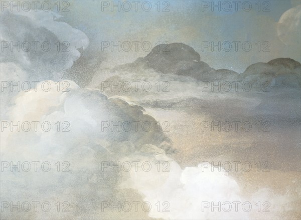 Décor peint. Ciel et nuages