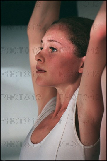 01/10/2000. The "Petits Rats", pupils of the Opera Garnier ballet class in Paris, working as extras.