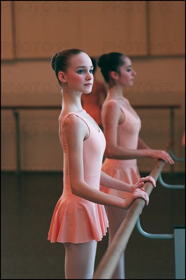 01/10/2000. The "Petits Rats", pupils of the Opera Garnier ballet class in Paris, working as extras.