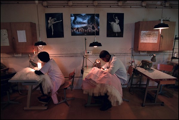 01/10/2000. The "Petits Rats", pupils of the Opera Garnier ballet class in Paris, working as extras.