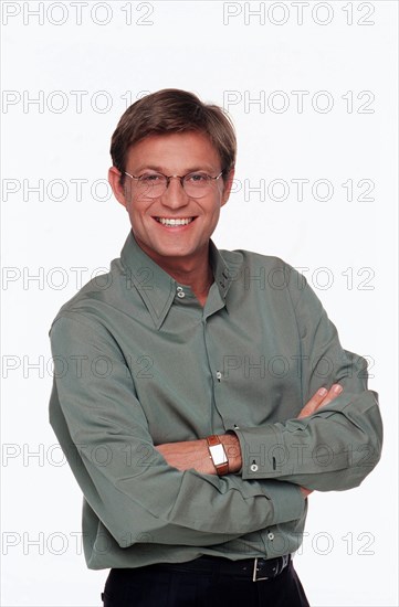 02/15/2000. Laurent Delahousse TV entertainer on M6 network