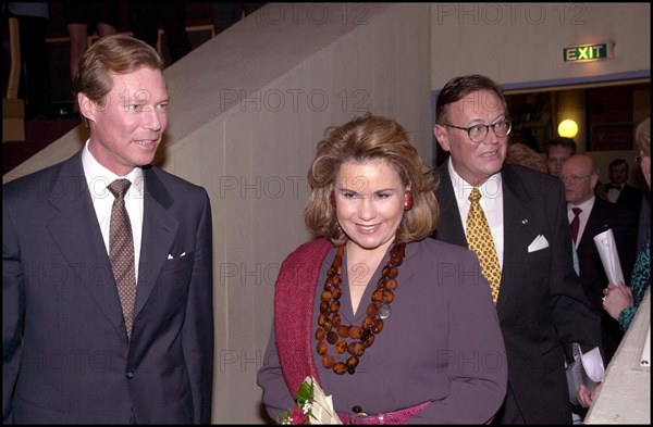 01/28/2001. Grand Duke Henri and Grand Duchess Maria Teresa attend a concert in tribute to Grand Duke family.