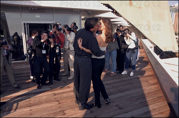 02/18/2001. Paula Trickey & her boyfriend at the 41st television festival of Monte Carlo.