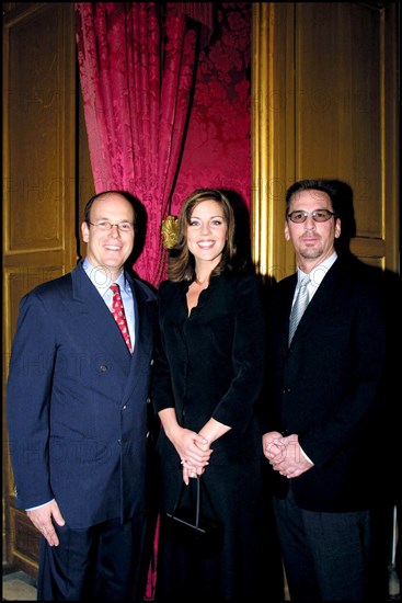 02/19/2001. Private party with Prince Albert of Monaco during 41st Monte-Carlo TV festival.