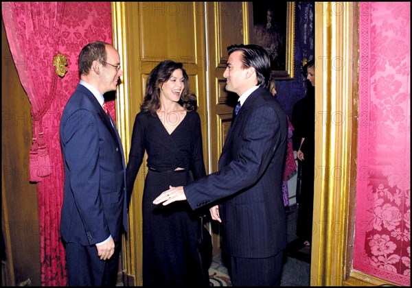 02/19/2001. Private party with Prince Albert of Monaco during 41st Monte-Carlo TV festival.