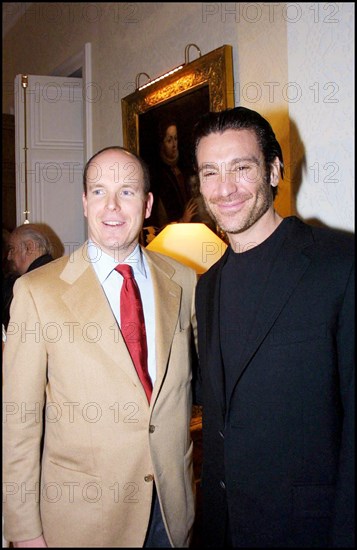 02/20/2001. Private party with Prince Albert during TV festival in Monte Carlo.