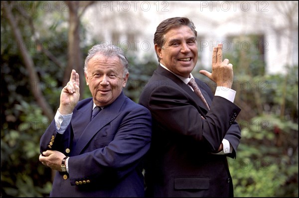 02/00/2001.  French Radio hosts Philippe Bouvard and Jean-Pierre Foucault back on the air of RTL