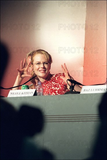 05/09/2001. 54th Cannes Film Festival: Press conference of "Moulin Rouge!".