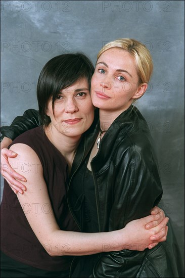 05/12/2001.  54th Cannes film festival: studio of Emmanuelle Beart and Catherine Corsini.