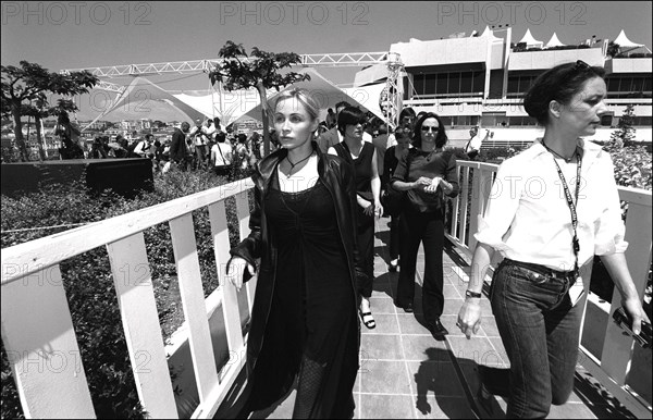 05/12/2001. 54th Cannes film festival: Press conference of "la Repetition" team.