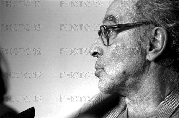 05/15/2001. Movie Director, Jean-Luc Godard giving press conference at the 54th Cannes Film festival