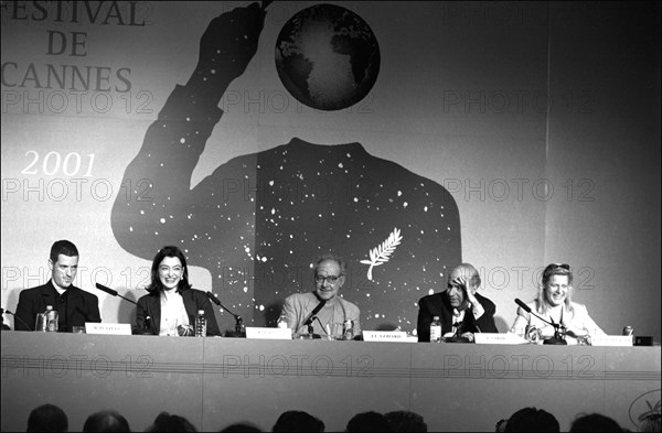 05/15/2001. Movie Director, Jean-Luc Godard giving press conference at the 54th Cannes Film festival