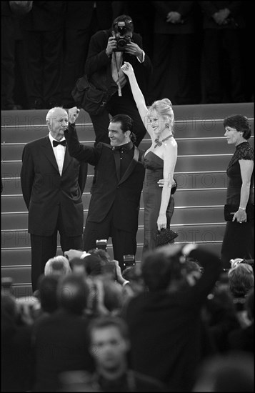 05/19/2001. Backstage of Cannes Film Festival with Melanie Griffith & Antonio Banderas