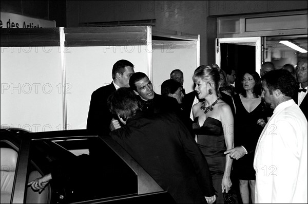 05/19/2001. Backstage of Cannes Film Festival with Melanie Griffith & Antonio Banderas