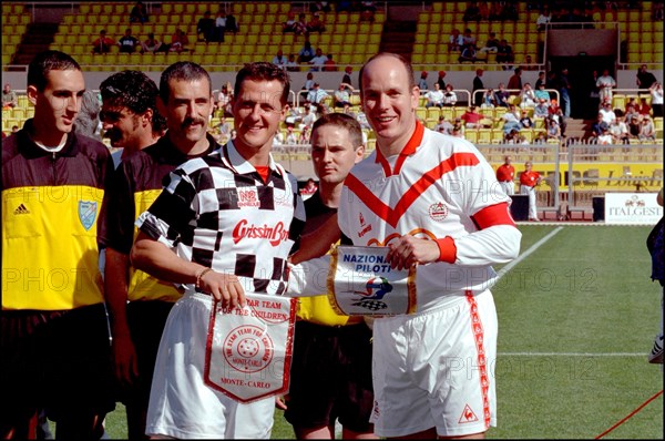 05/22/2001. " Amade" fundraiser all star soccer game. Prince Albert's Star Team v.Formula One Team