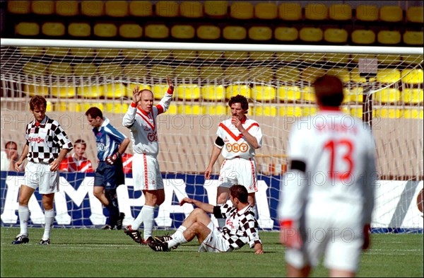 05/22/2001. " Amade" fundraiser all star soccer game. Prince Albert's Star Team v.Formula One Team