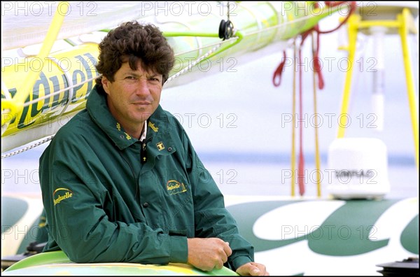 07/00/2001. Jean Le Cam and Jacques Caraes skippers of "Bonduelle" trimaran.